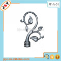 bathroom shower curtain rod set with decorative metal flower finials